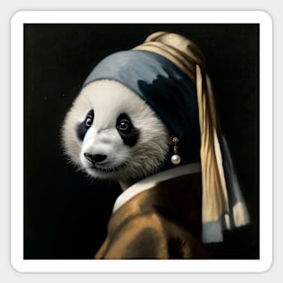 Wildlife Conservation - Pearl Earring Giant Panda Meme Sticker